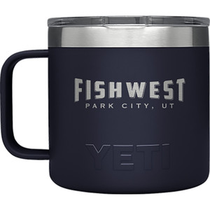Fishwest Park City Logo YETI Rambler Mug 14 oz in Navy